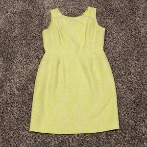 TAHARI Arthur S Levine Yellow sheath dress sz 14